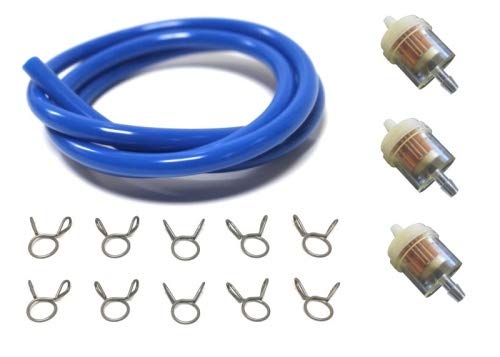 Benzinschlauch Blau Federklemme Benzinfilter Set passend für Roller/Mofa/Moped/Universal von Streetparts 24