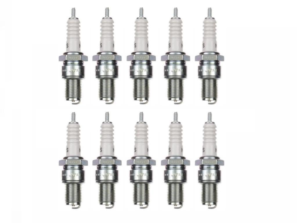 10x Zündkerze B7ES Zündkerzen Set 10 Stück 10er Pack passend für Motorrad/Roller kompatibel passend für: W5C W5CP 0241245603 W5CC W225T2 W4C2 0241245581 D56 W22ES 3093 von Streetparts24