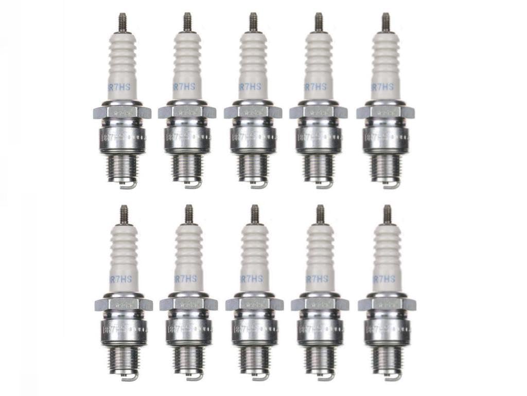 10x Zündkerze BR7HS Zündkerzen Set 10 Stück 10er Pack für Peugeot Speedfight 1 2 3 4, Yamaha Aerox, MBK Nitro, Aprilia SR 50 2T Motorrad/Roller uvm. von Streetparts24