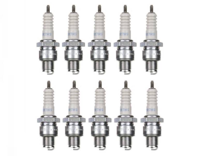 10x Zündkerze BR7HS Zündkerzen Set 10 Stück 10er Pack passend für Peugeot Speedfight 1 2 3 4, Yamaha Aerox, MBK Nitro, Aprilia SR 50 2T Motorrad/Roller uvm. von Streetparts24