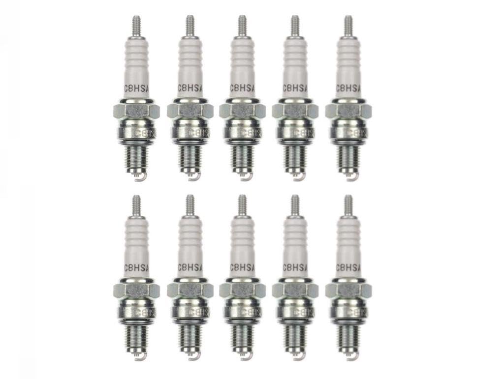 10x Zündkerze C8HSA Zündkerzen Set 10 Stück 10er Pack für Motorrad/Roller kompatibel für: Z6 Z9Y stk 889 4009 5384 IUF24 U24FB U24FS U24FS-C U24FS-L U24FS-U U24FSL U24FSR-U U24FSU stk 4009 von Streetparts24