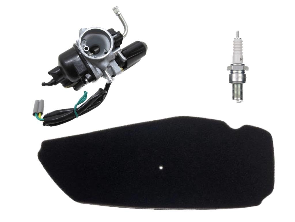 12mm Vergaser Kit mit E-Choke + Luftfilter + Zündkerze B9ES passend für Piaggio Sfera NSL 50 80 von Streetparts24