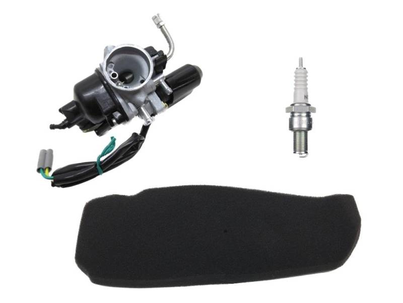 17,5mm Vergaser + Luftfilter + Zündkerze B9ES Set passend für Piaggio Sfera NSL 50 80 – Vergaserkit mit E-Choke & Zündkerze B9ES von Streetparts24