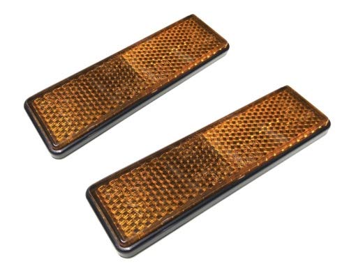 2x Reflektor Katzenauge Rechteck Orange Selbstklebend mit E-Prüfzeichen von Streetparts24