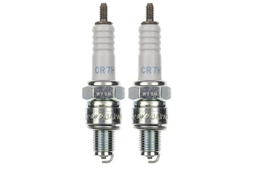 2x Zündkerze CR7HS Zündkerzen Set 2 Stück passend für Motorrad/Roller/Scooter kompatibel passend für UR2AC UR3AC UR3AS von Streetparts24