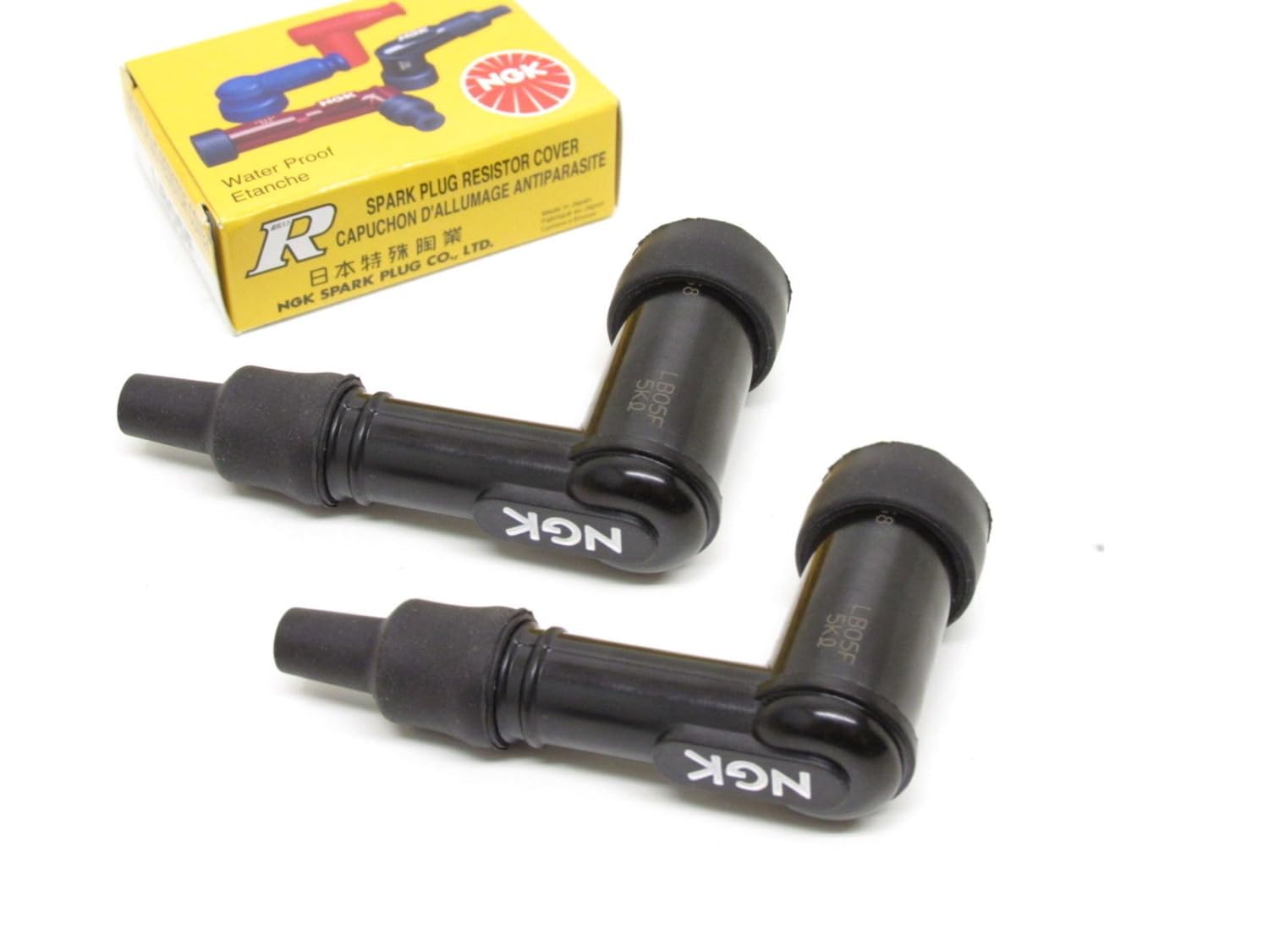 2x Zündkerzenstecker LB05F Kerzenstecker Set 2 Stück für Motorrad/Roller/Scooter/Mofa 90 Grad Wasserdicht für 14mm Zündkerze von Streetparts24