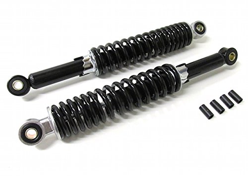 300mm Stoßdämpfer Set 5-fach Verstellbar Schwarz für Honda Dax, Monkey, Zündapp, Puch, Hercules, DKW, Simson Schwalbe S51 S50 S70 S53 – Universal Federbein von Streetparts24