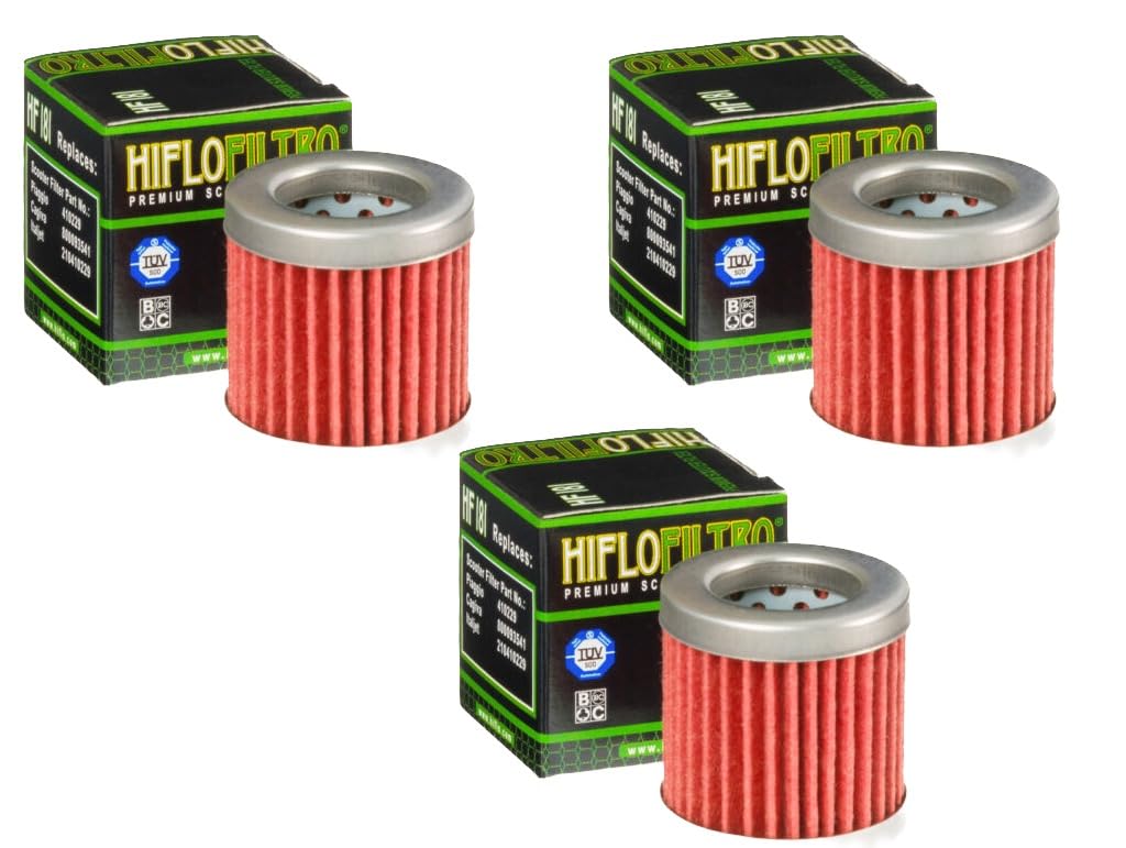 3x Ölfilter HF181 für Piaggio Liberty Sfera 125 RST Hexagon Vespa ET4 von Streetparts24