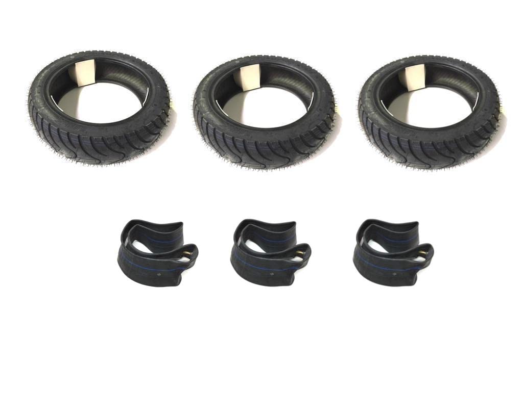 3x Sommerreifen Set 100/90-10 inkl. Schläuche für Piaggio Ape 50 TM TL1T-TL6T ZAPC80 – Straßenprofil Reifen in Top Qualität! von Streetparts24