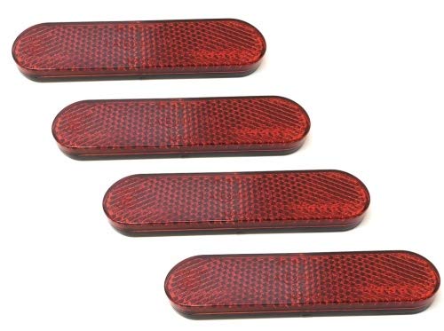 4x Reflektor Katzenauge 96x24mm Rot Selbstklebend E-Geprüft – 4 Stück selbstklebende Reflektoren (mit E-Prüfzeichen), hohe Qualität von Streetparts24