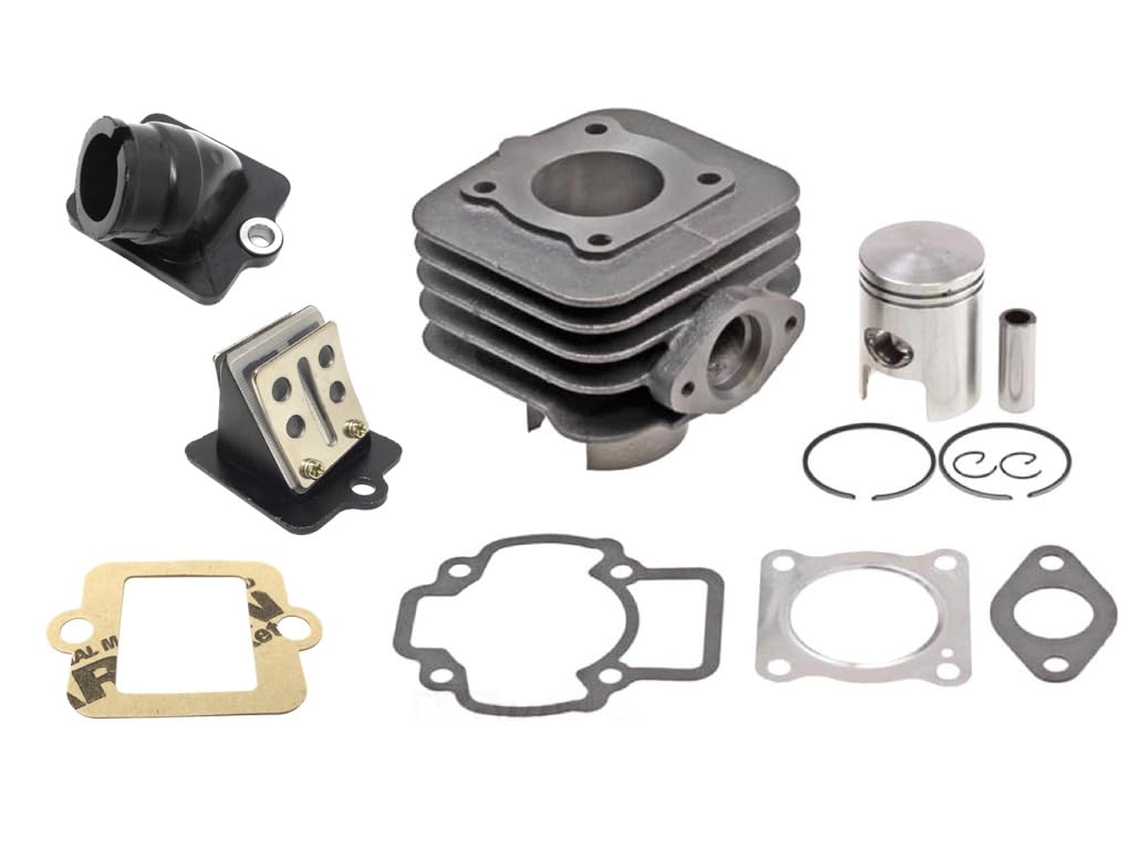 50ccm Zylinder + Ansaugstutzen + Membranblock Set für Piaggio Diesis, Fly, Liberty, NRG, Sfera, Storm, Typhoon, Vespa ET2, LX 50 – Komplett-Set für 2-Takt Motoren zur Leistungsoptimierung von Streetparts24