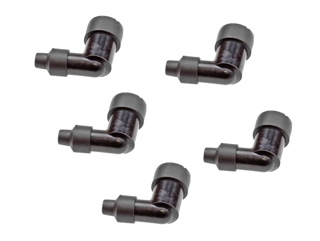 5x Zündkerzenstecker LZFH | 90° abgewinkelt | nicht entstört | Roller, Scooter, Mofa, Moped | Zündapp, Kreidler, Puch, Hercules, Simson | Wasserdicht & langlebig | für M10, M12, M14 Zündkerze von Streetparts24