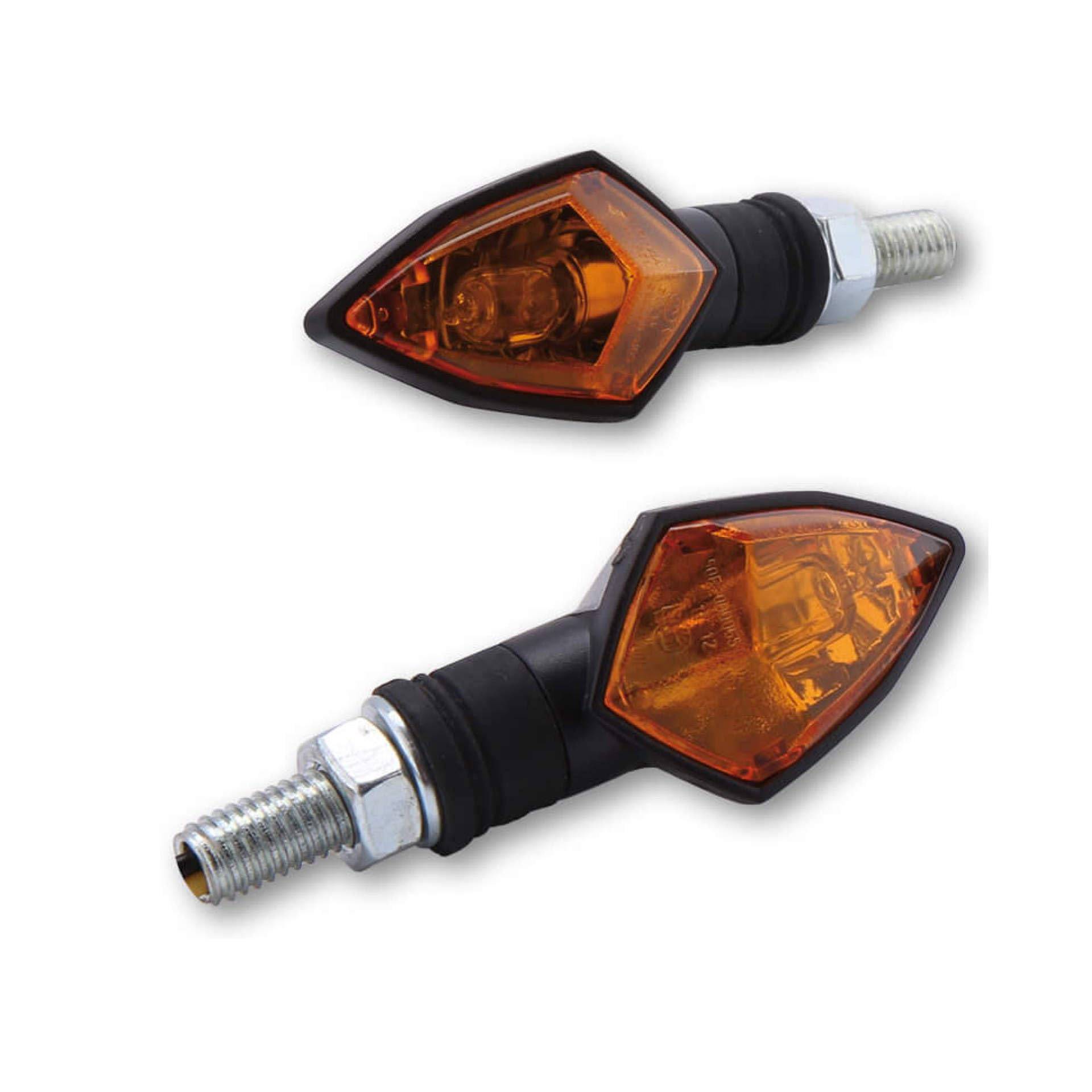 Blinker Satz Set Paar Halogen Orange Schwarz E-geprüft passend für Motorrad Roller Scooter Quad ATV passend für Vorne/Hinten von Streetparts24