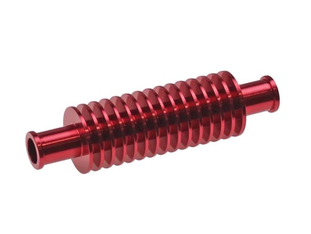 Durchlaufkühler 17mm Alu Rot passend für Yamaha Aerox, MBK Nitro, Peugeot Speedfight – Inline Kühler für effiziente Motorenkühlung von Streetparts24