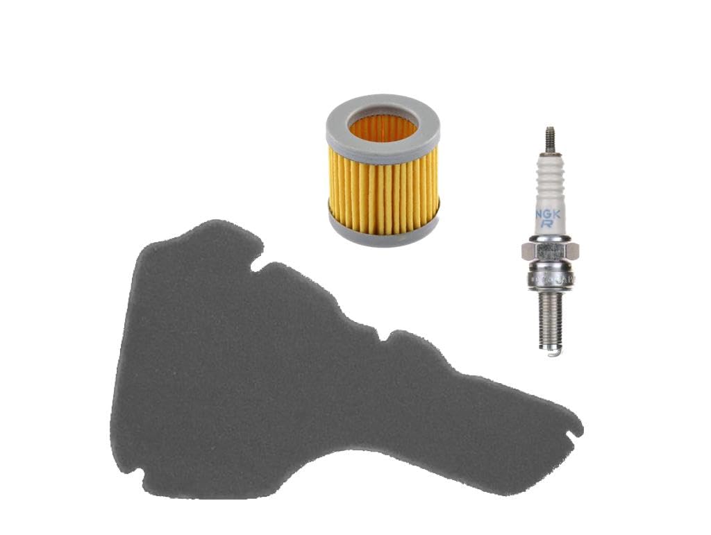 Luftfilter + Ölfilter + Zündkerze Set passend für Piaggio Hexagon LX4 Liberty Sfera RST M01, Vespa ET4, Italjet Torpedo 125 von Streetparts24