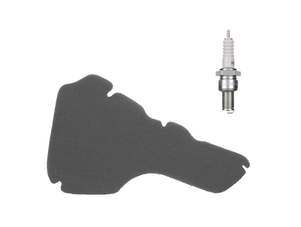 Luftfilter + Zündkerze NGK B9ES für Piaggio Sfera RST 50 C01, Vespa ET2 von Streetparts24