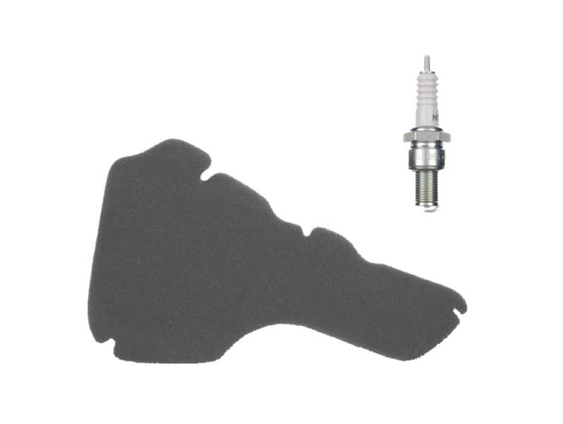 Luftfilter + Zündkerze NGK B9ES passend für Piaggio Sfera RST 50 C01, Vespa ET2 von Streetparts24