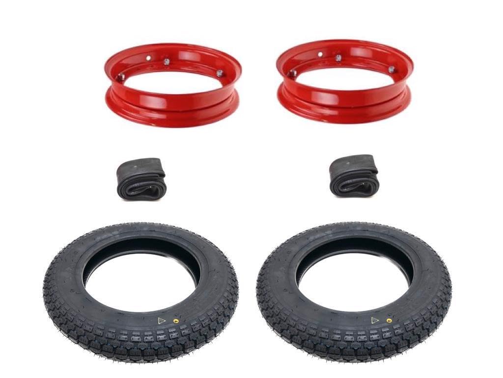 Reifen 3.50-10 Felgen Rot Schläuche Radsatz Set für Vespa PK PX Sprint XL 80 100 125 150 Rally T5 Lusso LML Star 125 150 Motovespa 150 160 von Streetparts24