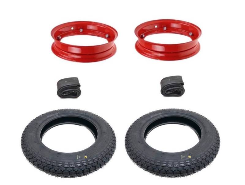 Reifen 3.50-10 Felgen Rot Schläuche Radsatz Set passend für Vespa PK PX Sprint XL 80 100 125 150 Rally T5 Lusso LML Star Motovespa von Streetparts24