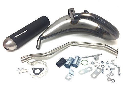 Sportauspuff ENOX Steel mit ABE für Yamaha DT 50, Malaguti XSM XTM, Motorhispania RYZ, MBK X-Limit, P.eugeot XPS | Auspuff mit Leistungssteigerung & Racingsound von Streetparts24