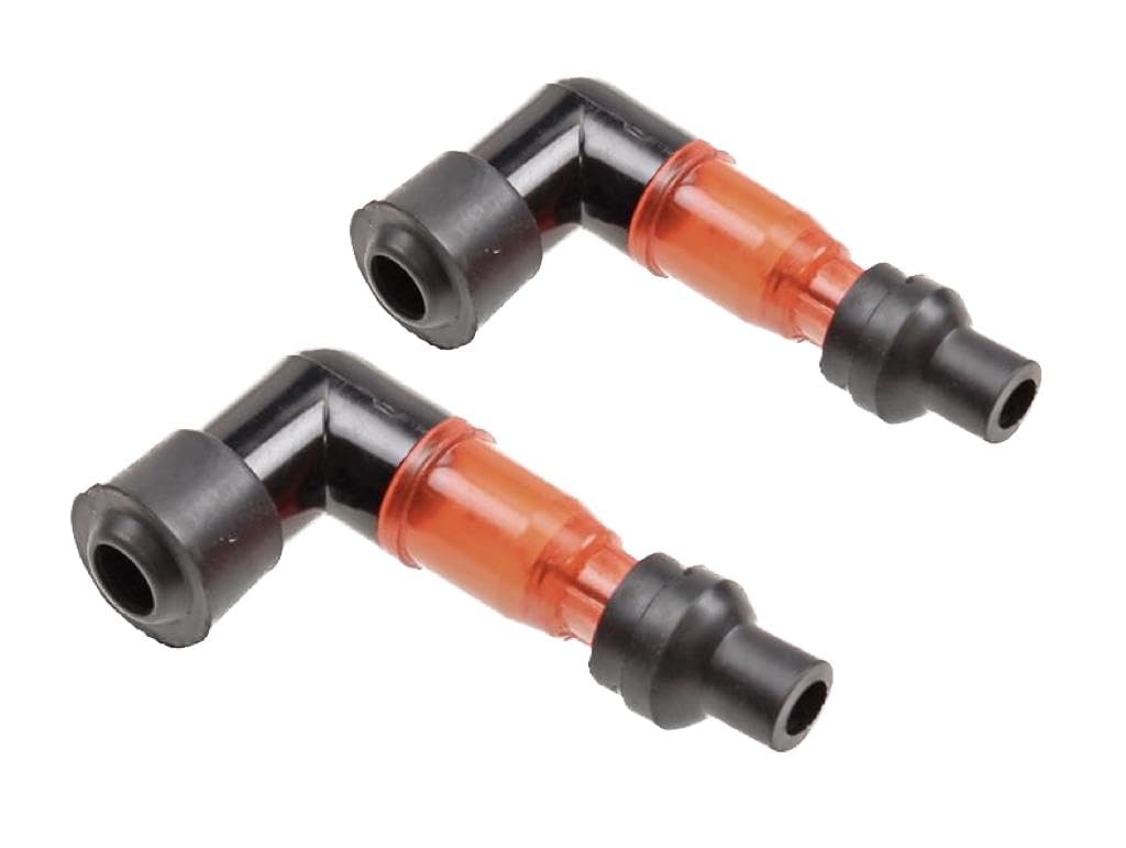 Streetparts24 2x Zündkerzenstecker beleuchtet Rot – passend für Zündapp, Hercules, Sachs, Kreidler, Puch, Yamaha, Piaggio, Simson - Roller Mofa Moped 2-Takt 50ccm von Streetparts24