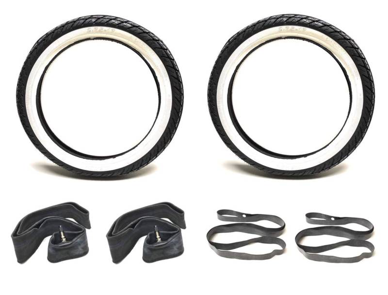 Streetparts24 Weißwand Reifen Set 2.75-17 Zoll passend für Hercules MP, Prima, MK, MX1, HR, K, KX, Supra, Simson Sperber, Tomos Streetmate, Honda NSR 50, Kymco K-Pipe 50 von Streetparts24