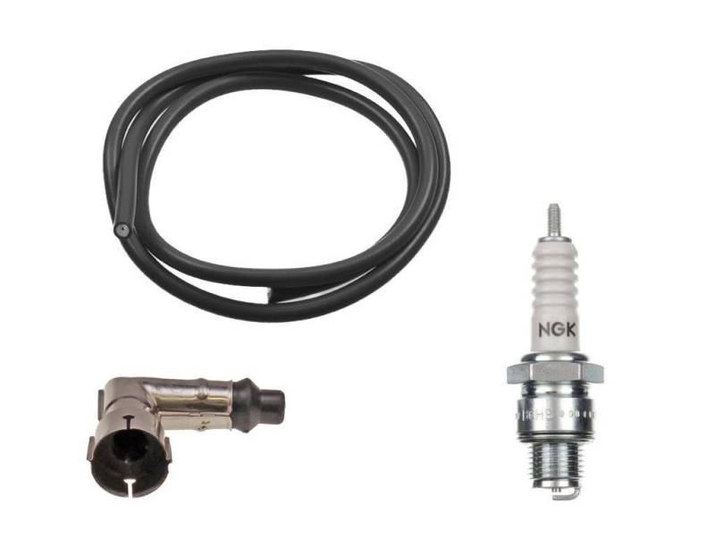 Zündkerze Kerzenstecker Kabel Set passend für Piaggio Vespa Ciao Bravo Si Boxer Citta von Streetparts24