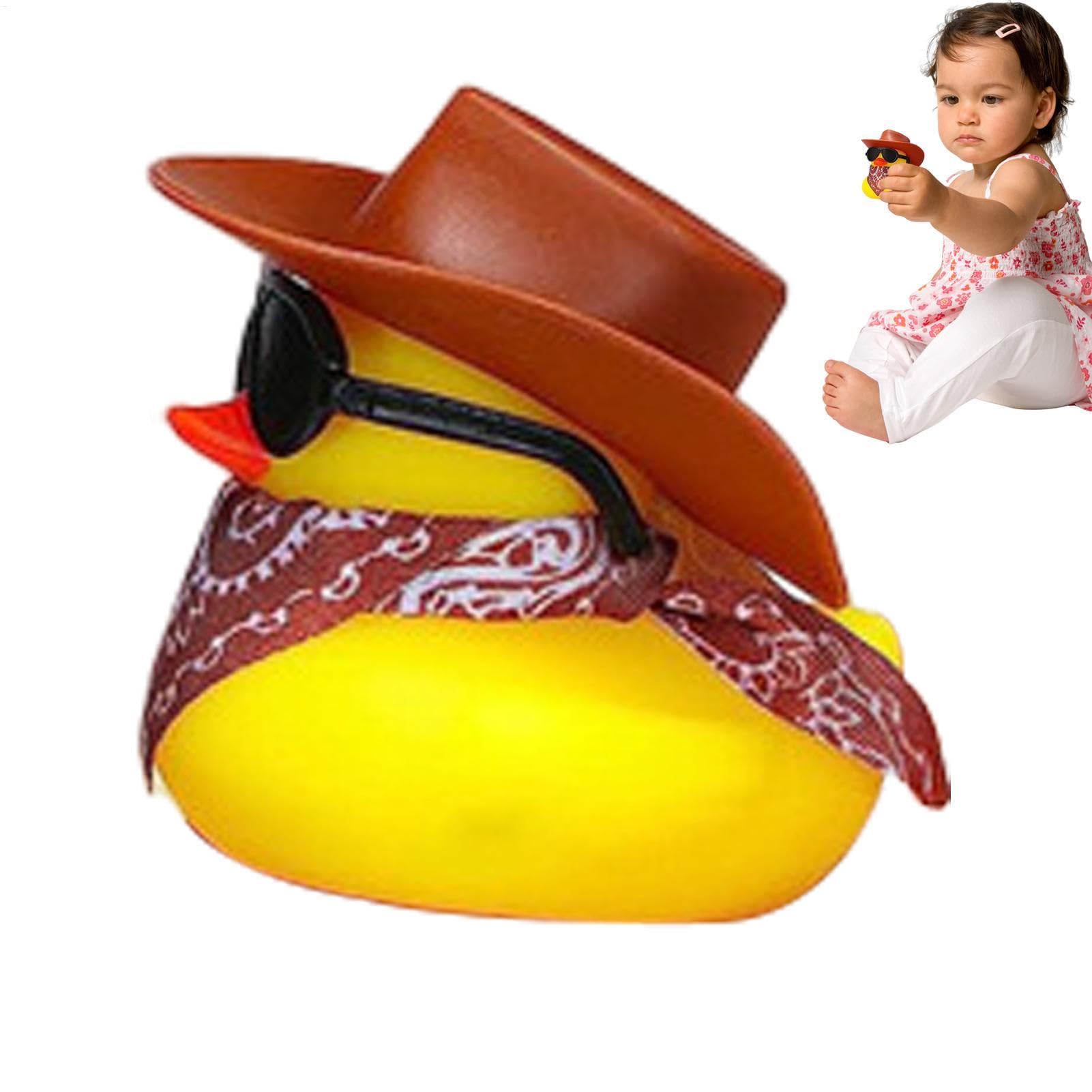 Cowboy-Quietschente fürs Auto,Cowboy-Quietschente - Coole lustige Gummi-Ente-Autoverzierung - Cooles Armaturenbrett-Ornament, Geschenktütenfüller für Partygeschenke, Geburtstage, Badezeit, von Stronrive