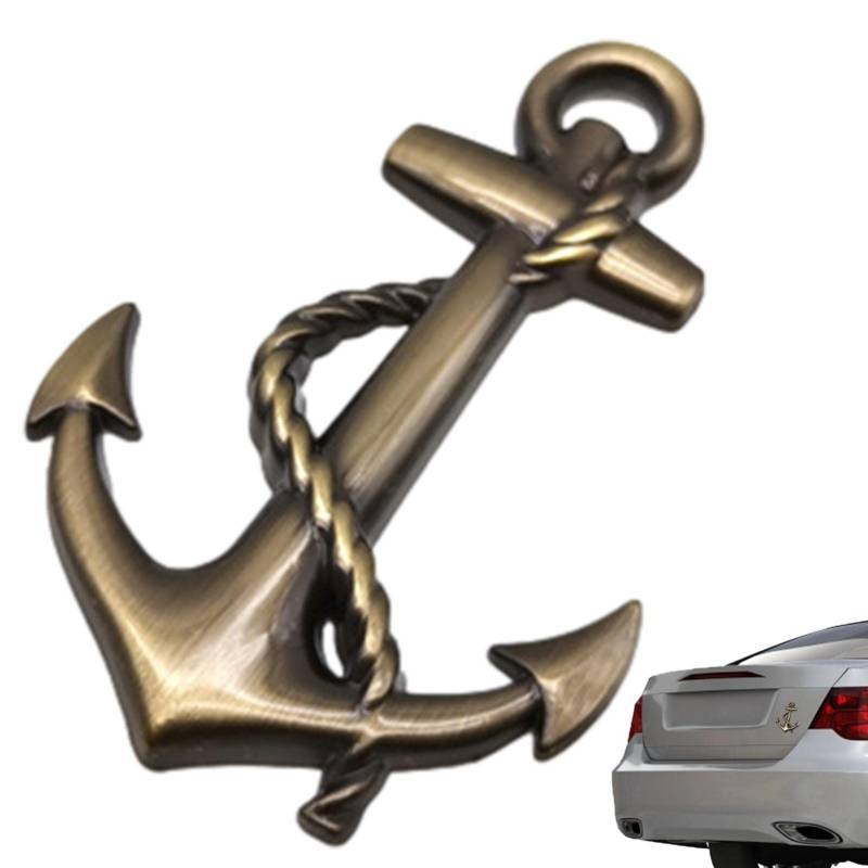 Emblem Metall Aufkleber Anker Schwarzchrom Metall Aufkleber 3D Metall Anker Auto Seite Kotflügel Hinten Trunk Emblem Abzeichen Aufkleber 3D Metall Autoaufkleber Wasserdicht Selbstklebende Aufkleber von Stronrive