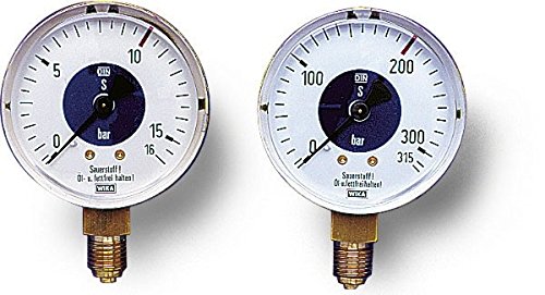 Ersatz-Manometer Ø 63 mm, Anschluß G1/4 Sauerstoff 16 bar von Stuermer