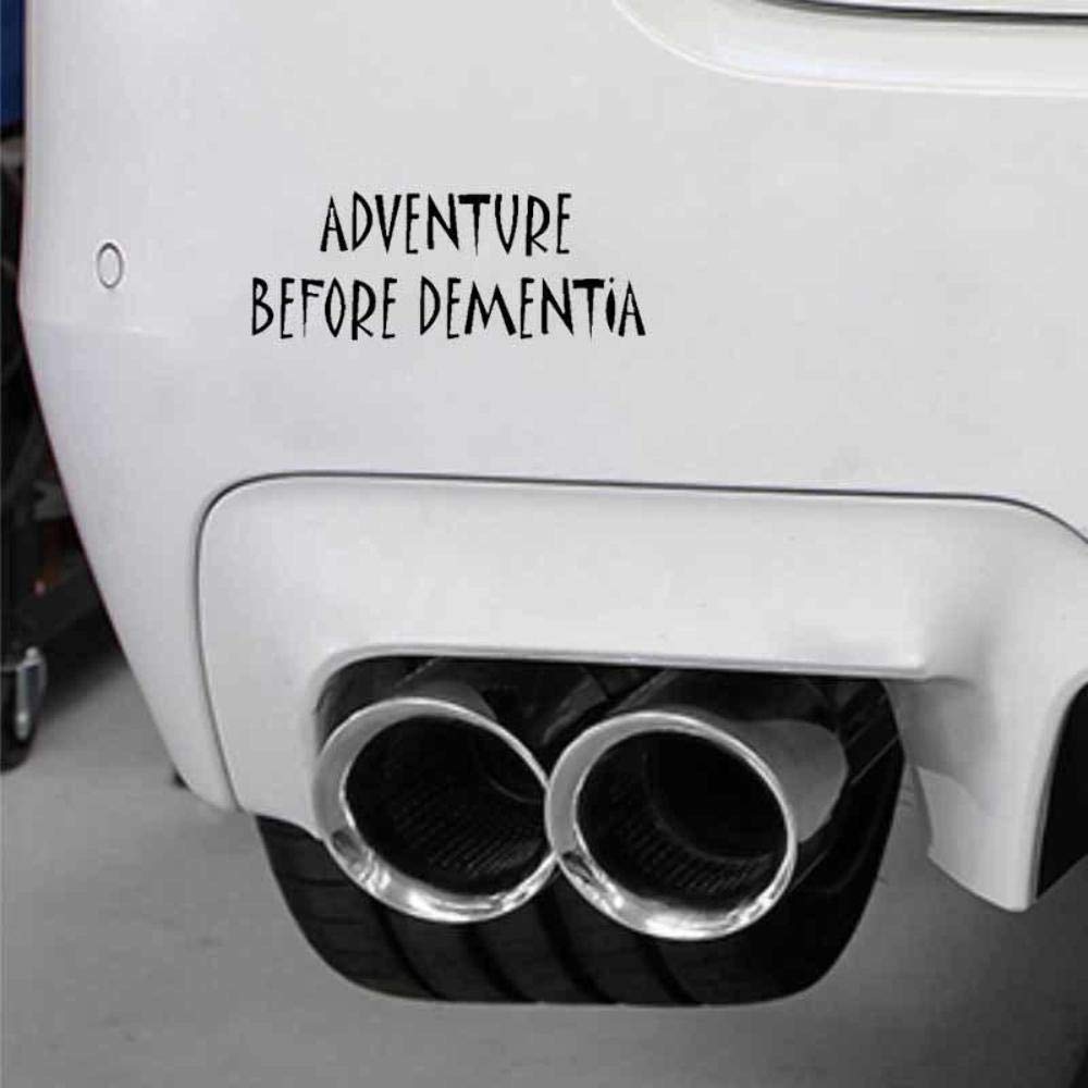 Adventure Before Dementia Artistic Calligraphy Fun Vinyl JDM Sticker 17.8CMx 6.7 - Black von Handmade By Stukk