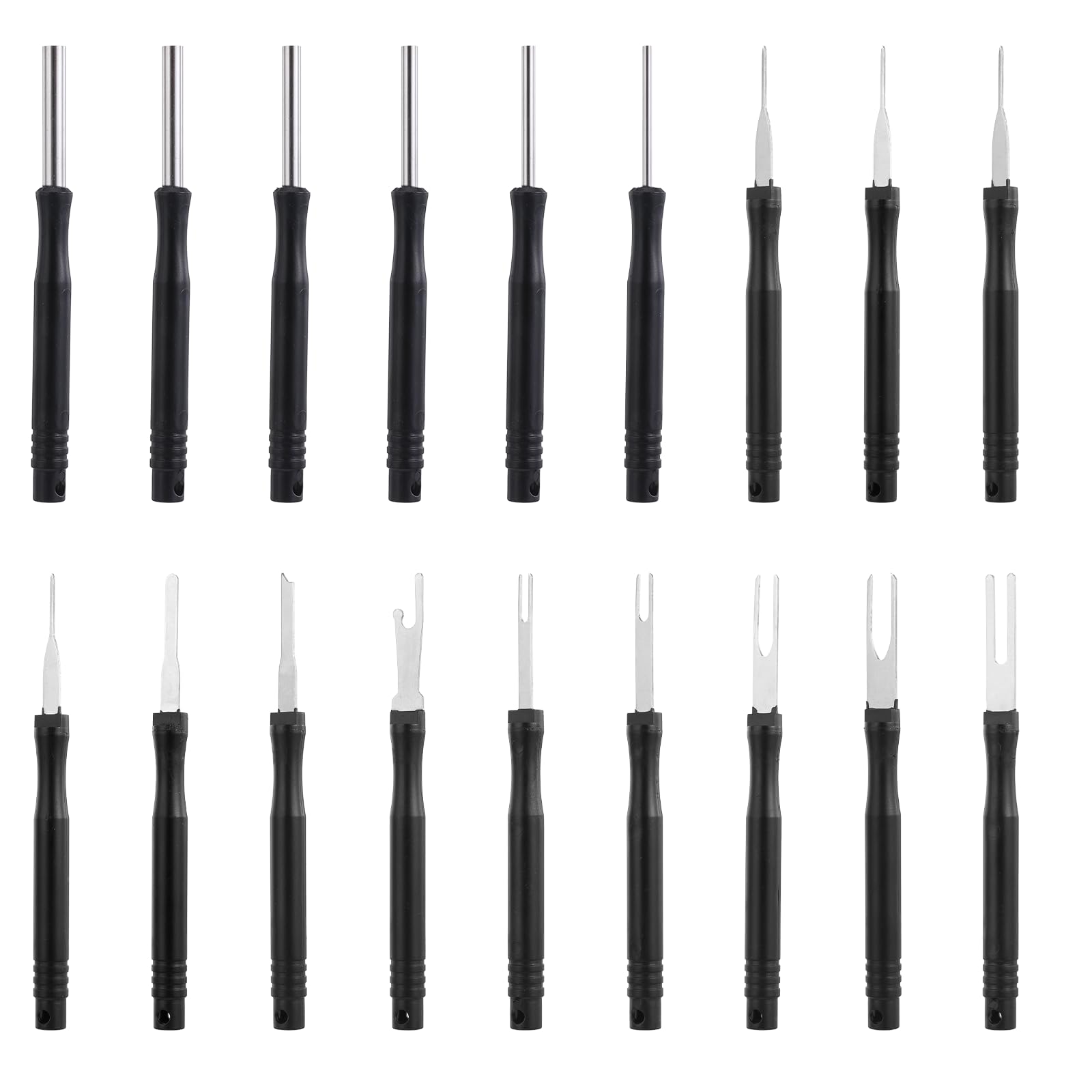 18 Stück Terminal Entfernung Auspinwerkzeug Auspinnwerkzeug KFZ Set KFZ Entriegelungswerkzeug Auto Kabel Stecker Pin Werkzeug Ausbau Werkzeug Pin Removal Tool Kit für Meisten Anschlussklemmen von Styquenzer