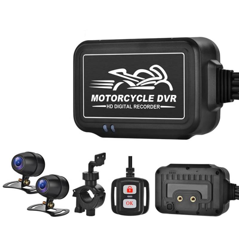 Stytpwra 1080P Dual Motorrad Kamera Wasserdicht Fahrrecorder HD Nacht Video Recorder HD Fahrrecorder für Motorrad Motocross Fahren von Stytpwra