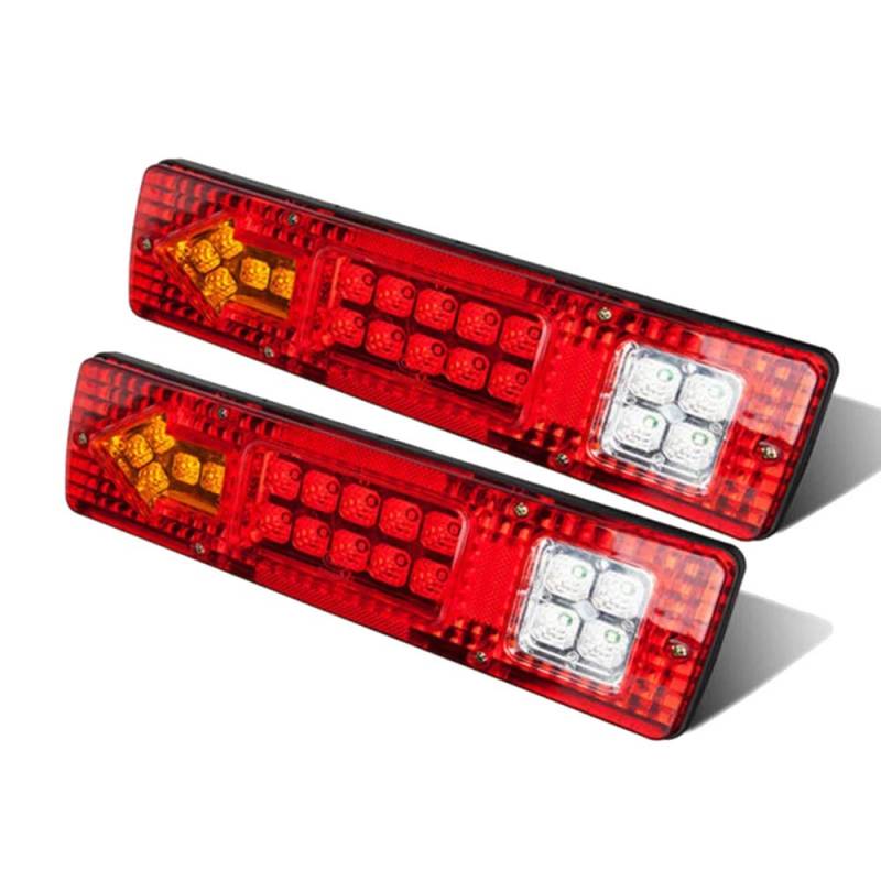 Stytpwra 2 Stück Auto 19 LED Wasserdicht Rücklicht Anhänger LKW Blinker Rücklicht Bremslicht von Stytpwra