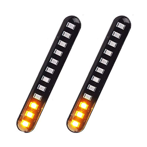 Stytpwra 2 Stück Auto Motorrad Bremslichter 12 LED Blinker Band 3528 SMD Nummernschild Licht Blinklicht Stopp Blinken von Stytpwra