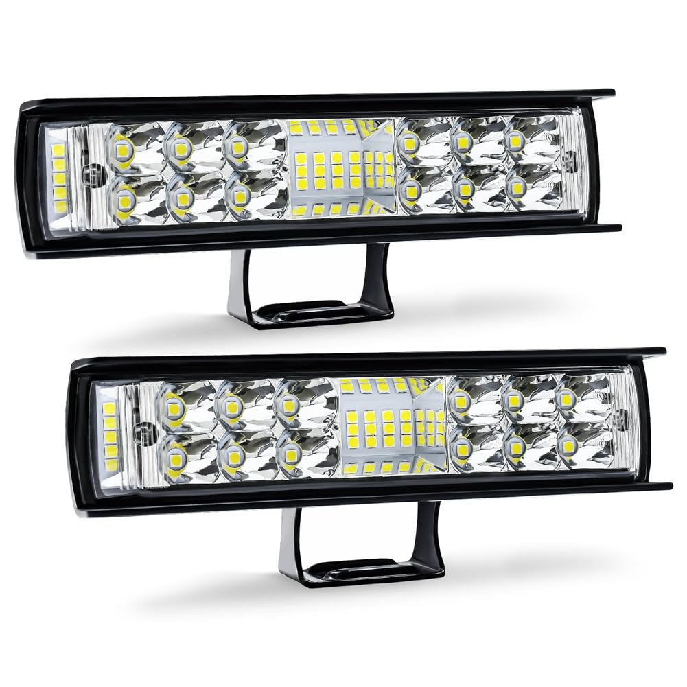 Stytpwra 6 Zoll LED Light Bar 60 W 6000LM LED Pods Flood Car Lights für LKW ATV Boot – 2 Stück von Stytpwra