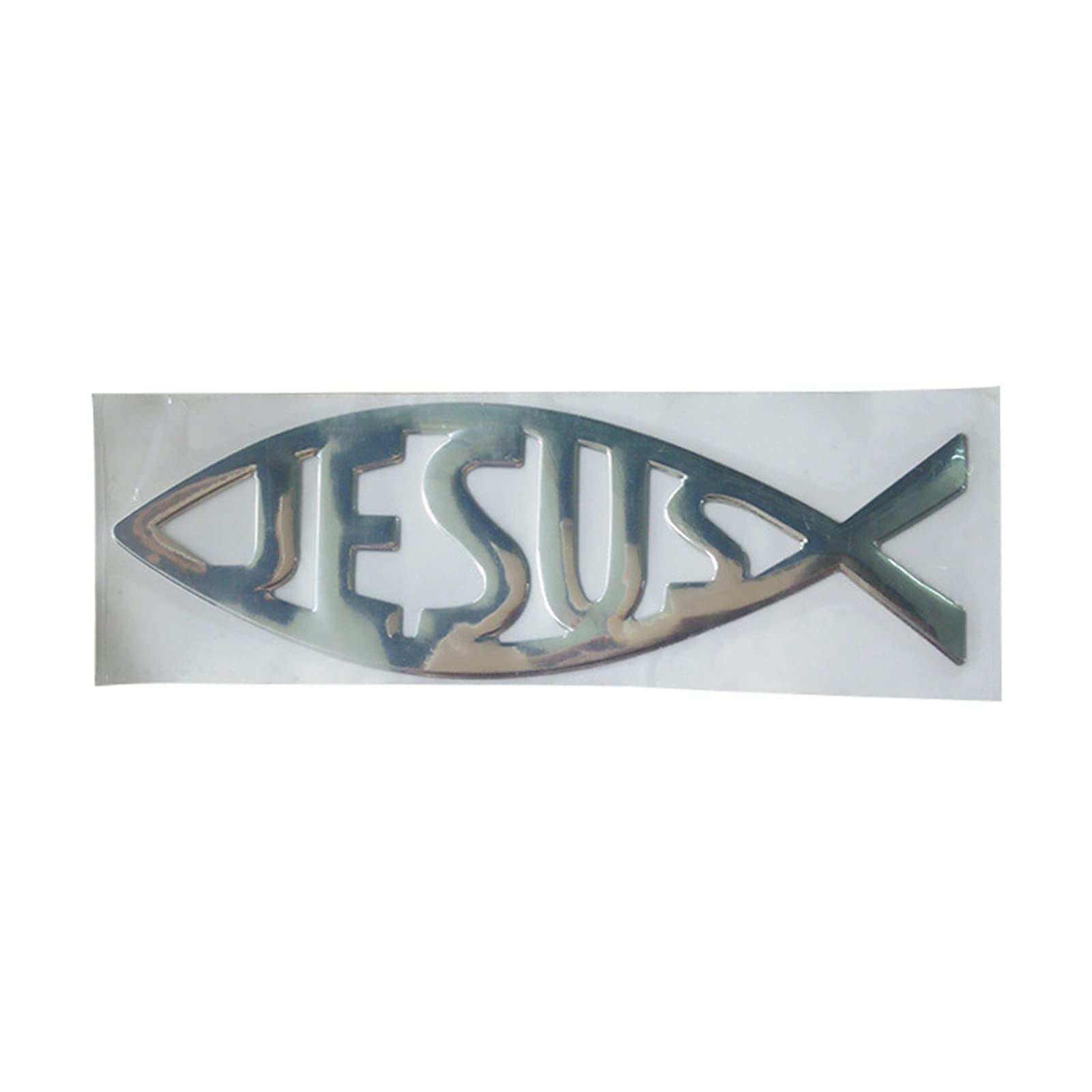 3D Truck Auto Jesus Fisch Chrom Aufkleber Emblem Aufkleber Selbstklebend Leicht Silber von Suammiitstrieadea