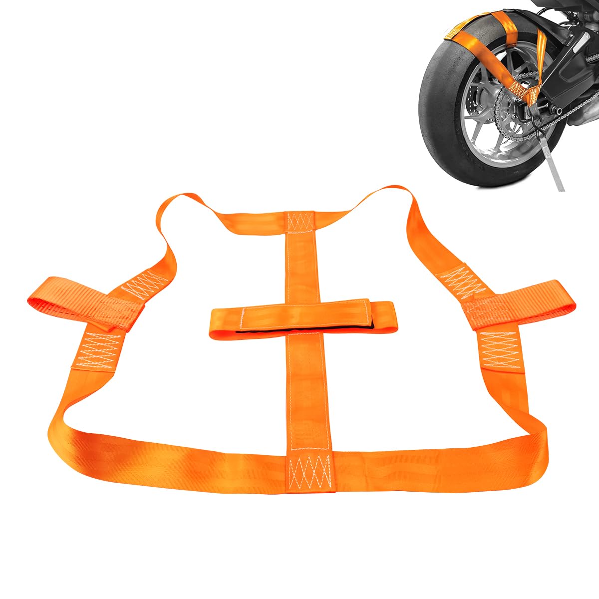 Motorrad Spanngurte Transportsicherung, Universal Motorrad Spanngurte Zurrgurte Tie Down, Vorderrad Hinterrad Transport Bar Tie Down Strap, für 18" Reifen Motorrad Zurrgurte Gurte Zubehör von Suevut