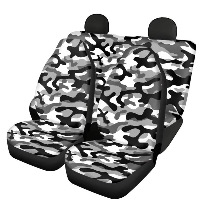 Suhoaziia Fashion Camouflage Design Autositzbezüge Auto Interior Zubehör Frontantrieb und Bank Sitzschutz Pads von Suhoaziia