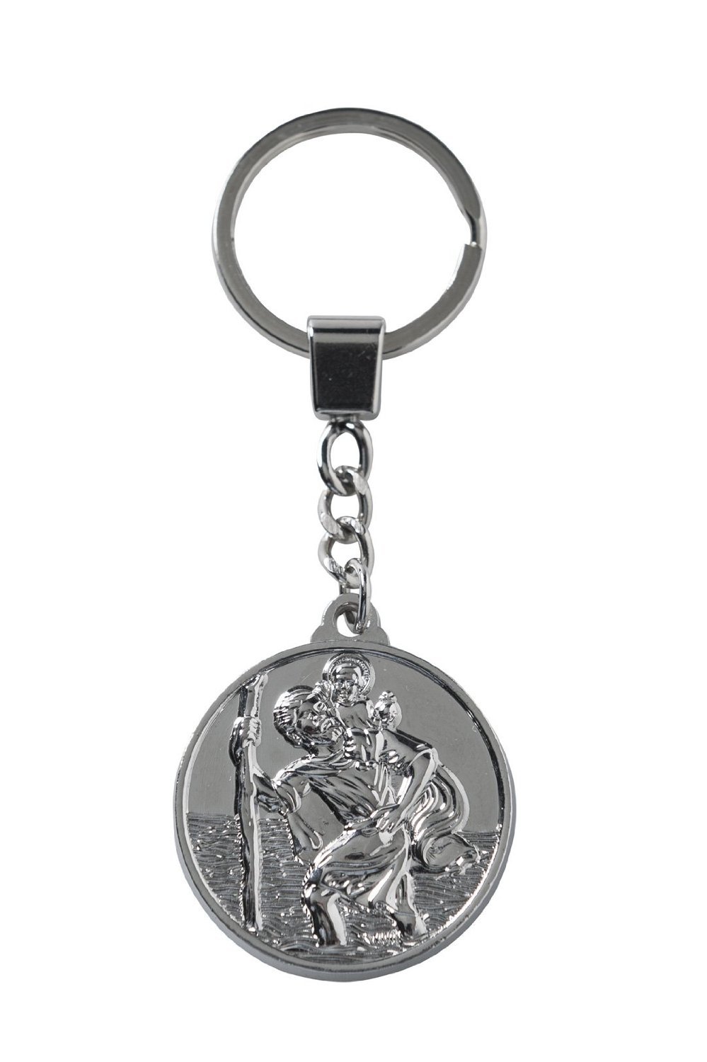 Sumex / Suministros Exteriores SA Christian Holy St Christopher Silver Circle Keychain Keyring Travel Car Charm, Rund von Sumex