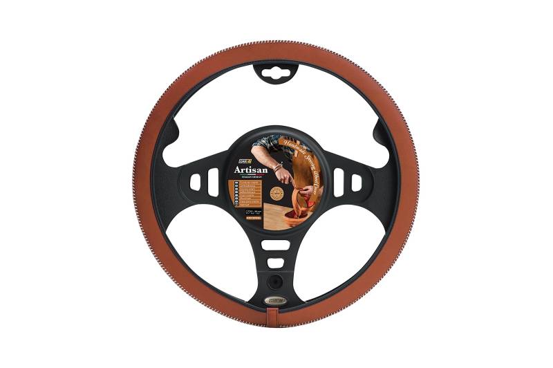 Italian Hand Made Premium Artisan Brown Leather Car Steering Wheel Cover Glove von Sumex