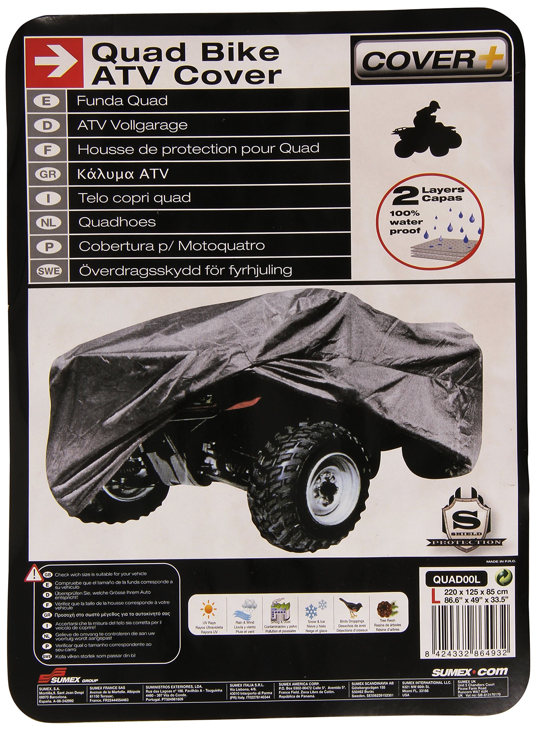 SUMEX QUAD00L Abdeckplane/Vollgarage groß, für ATV/Quad-Bikes von Sumex