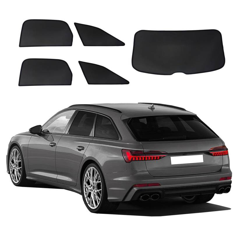 Premium SunClip Sicht- & Sonnenschutz kompatibel mit Audi A6 Avant 2018- INKL Tasche von SunClip