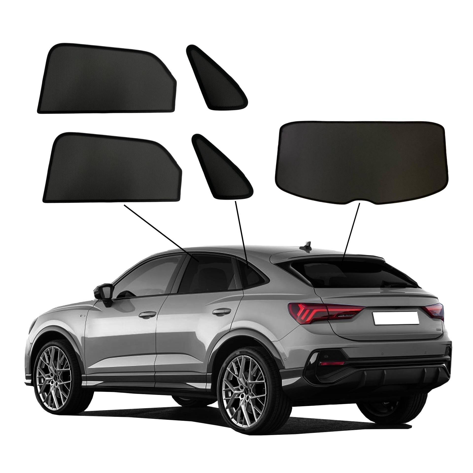 Premium SunClip Sonniboy Sicht- & Sonnenschutz kompatibel mit Audi Q3 Sportback 2019- INKL Tasche von SunClip