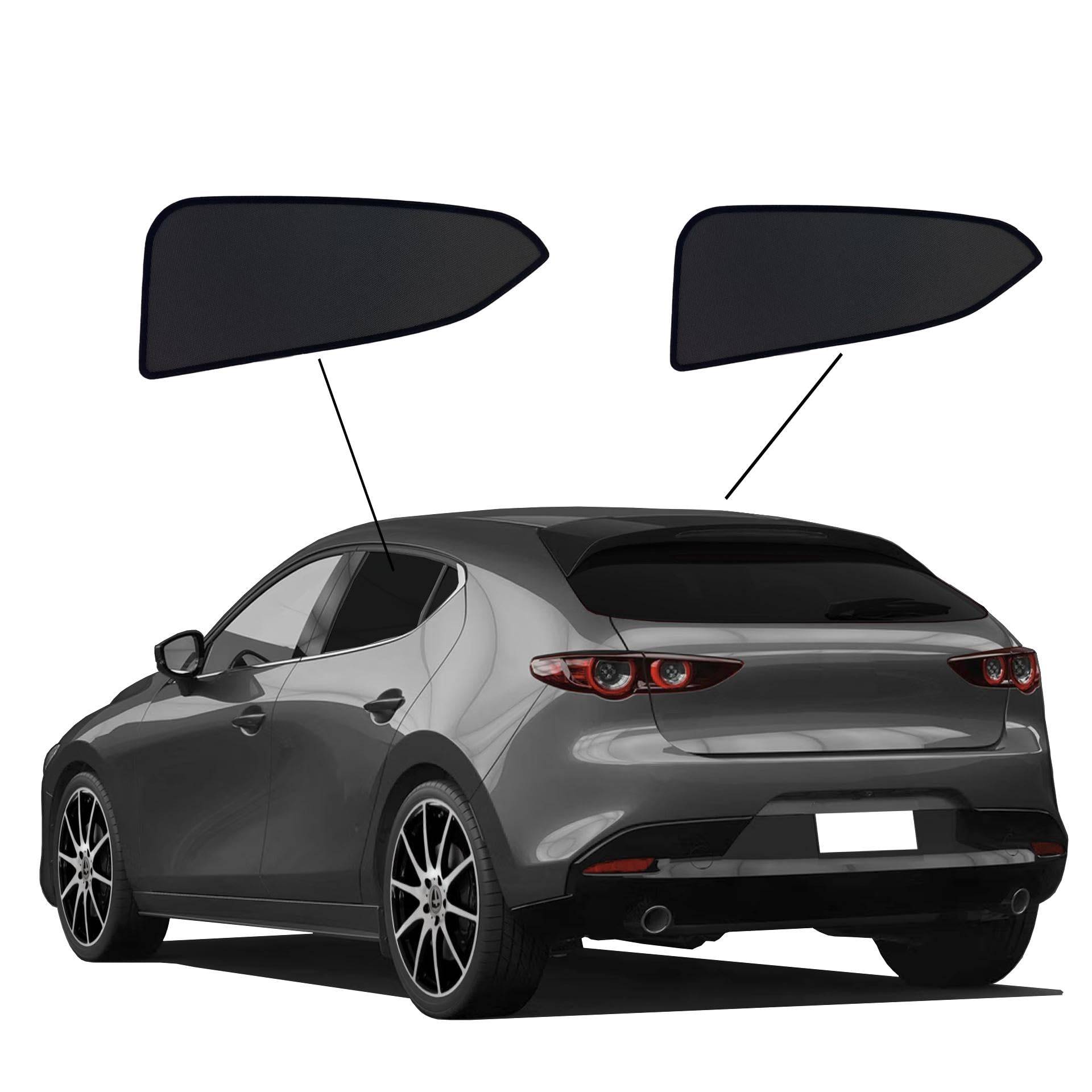 Premium SunClip Sonniboy Sonnenschutz kompatibel mit Mazda 3 2019- Türfenster-Set 2-teilig INKL Tasche von SunClip