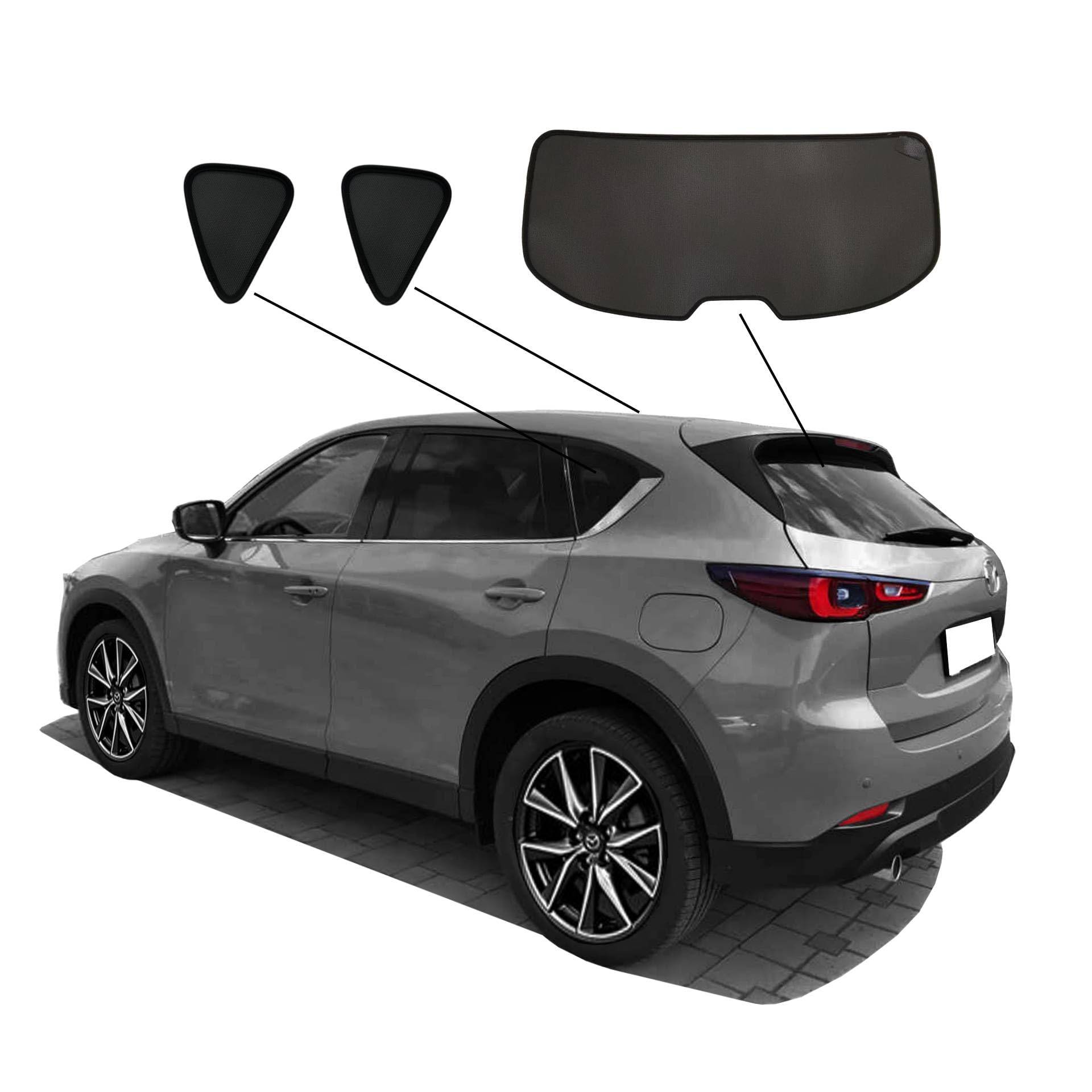 Premium SunClip Sonniboy Sicht- & Sonnenschutz kompatibel mit Mazda CX-5 2017- Heckfenster & Seitenfenster-Set 3-teilig INKL Tasche von SunClip