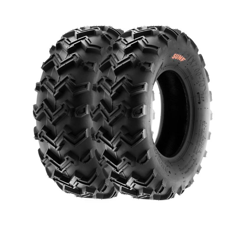 SunF A001 21x7-10 21x7x10 ATV UTV Quad Reifen Geländereifen 6PR TL 35F E4 direktionale Laufflächen, Satz von 2 Stück von SunF