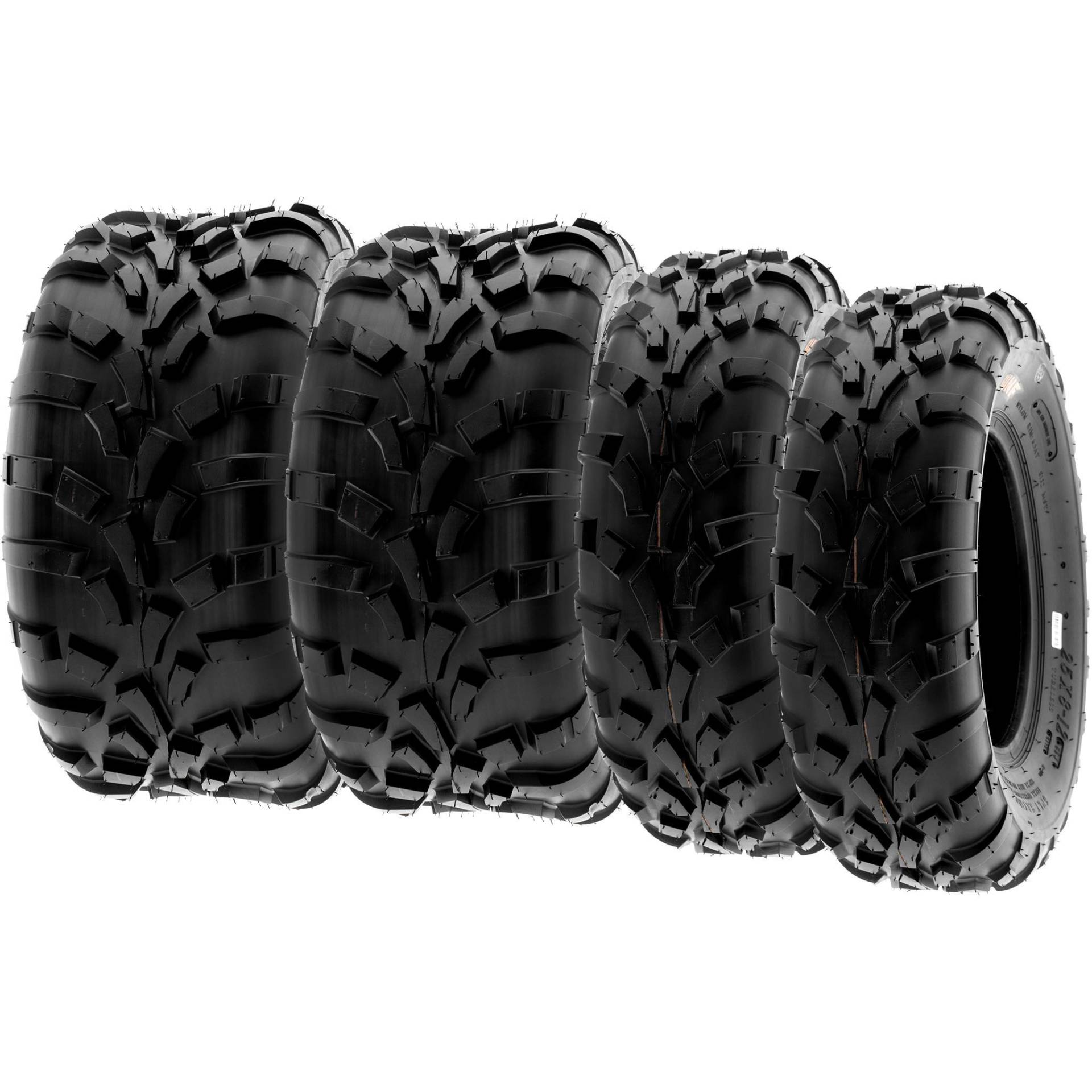 SunF A010 25x8-12 & 25x10-12 ATV UTV Reifen Geländereifen 6PR TL 70J E4 direktionale und knorrige Laufflächen, Satz von 4 Stück von SunF