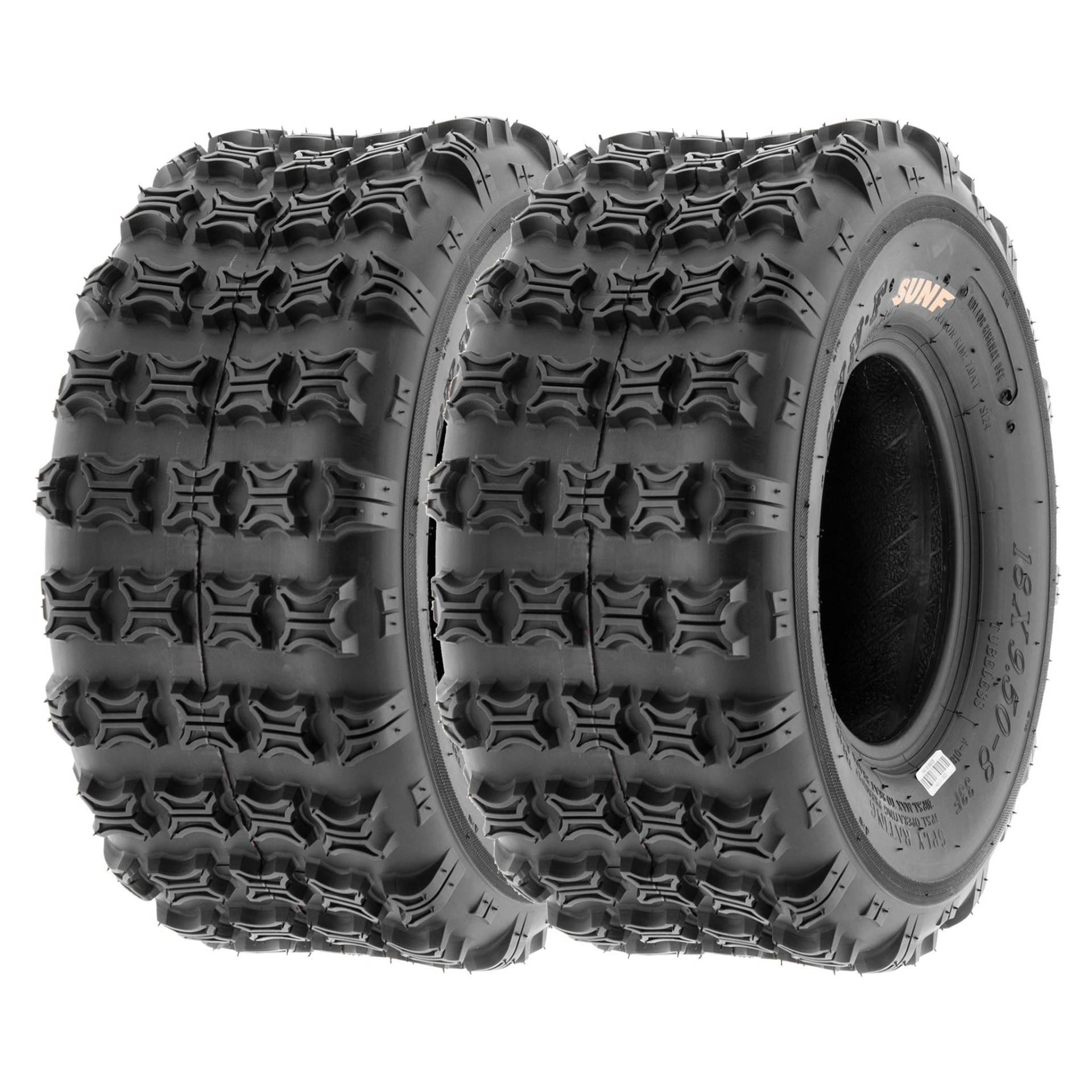 SunF A018 18x9.5-8 18x9.5x8 Quad ATV/UTV Reifen XC/SP-Rennreifen 6PR 33F TL E4, Satz von 2 Stück von SunF