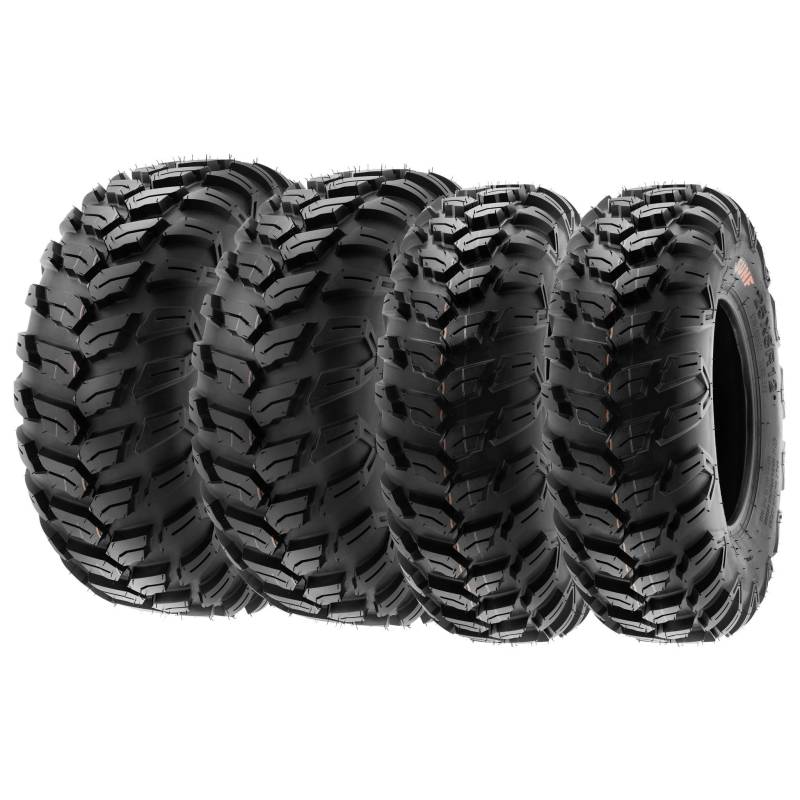 SunF A043 25x8-12 & 25x10-12 Sport-Performance XC ATV UTV Quad Reifen Gelände Radialreifen 6PR TL 63N E4, Satz von 4 Stück von SunF